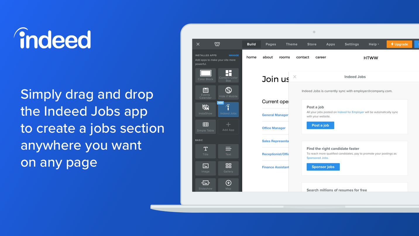 Indeed Jobs Easily create jobs page on your website