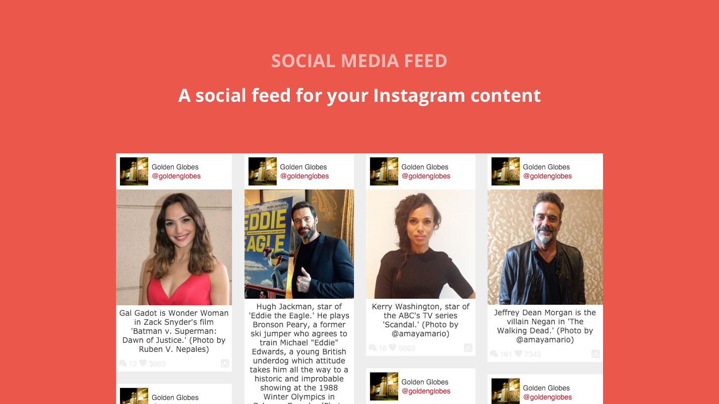 Social media feeds social feed for your instagram content free