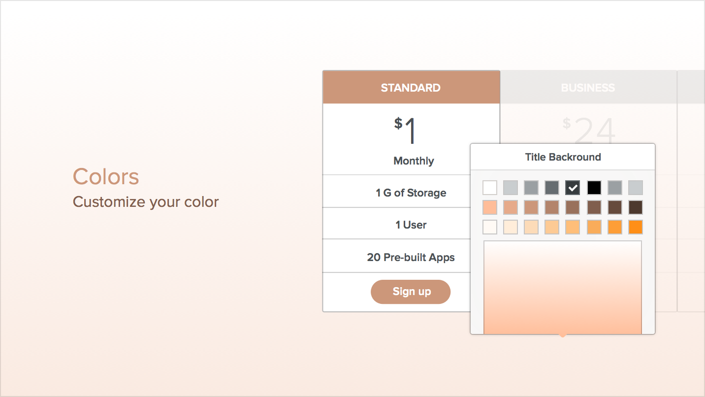 Price chart build a custom pricing table designs