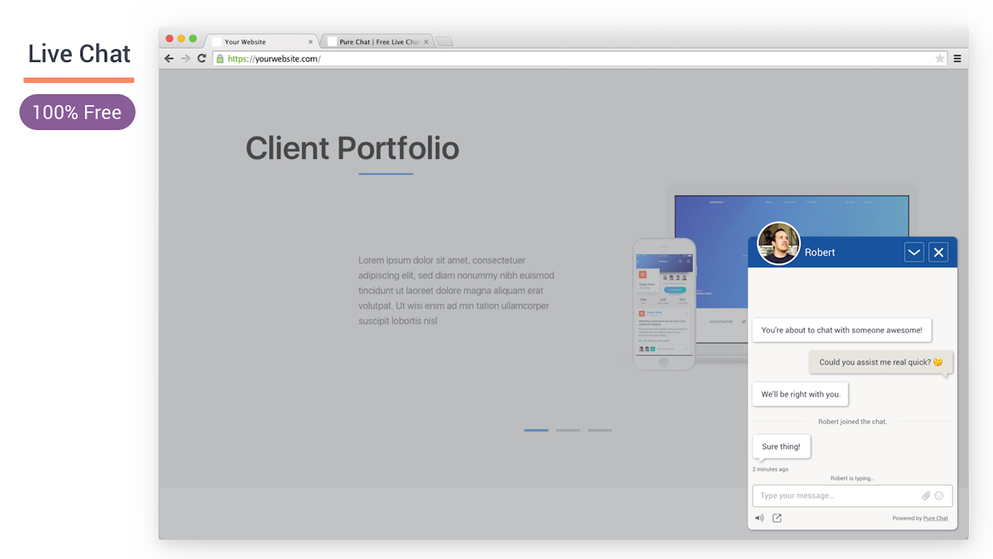 Pure Chat 100 Free Live Chat Software