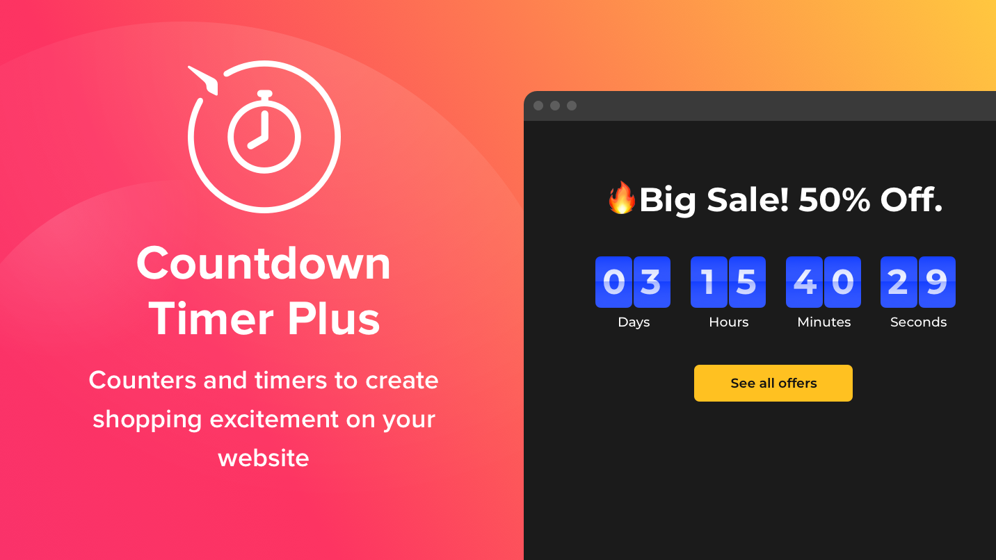 Countdown Timer + - Create timers and counters for website