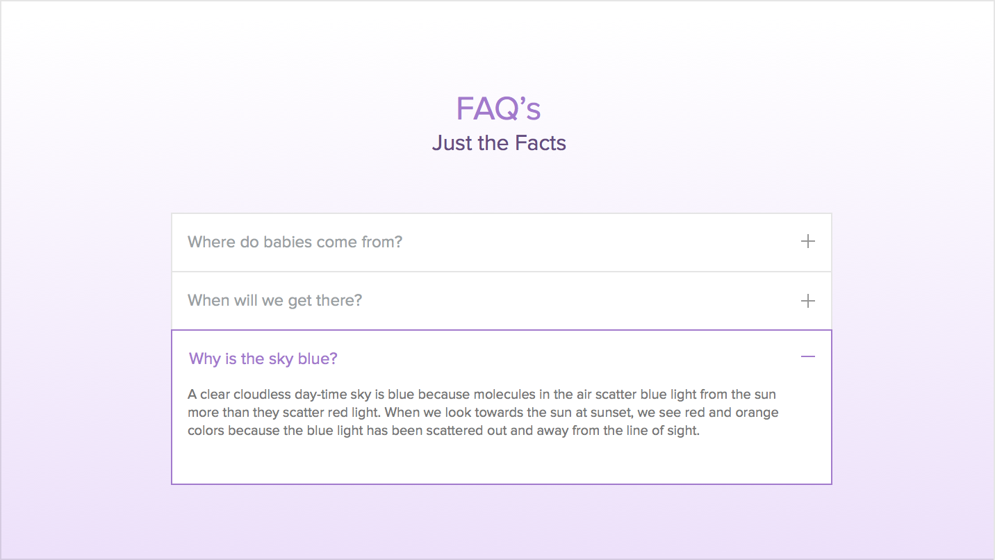 Faqcreate a dedicated faq section or pages