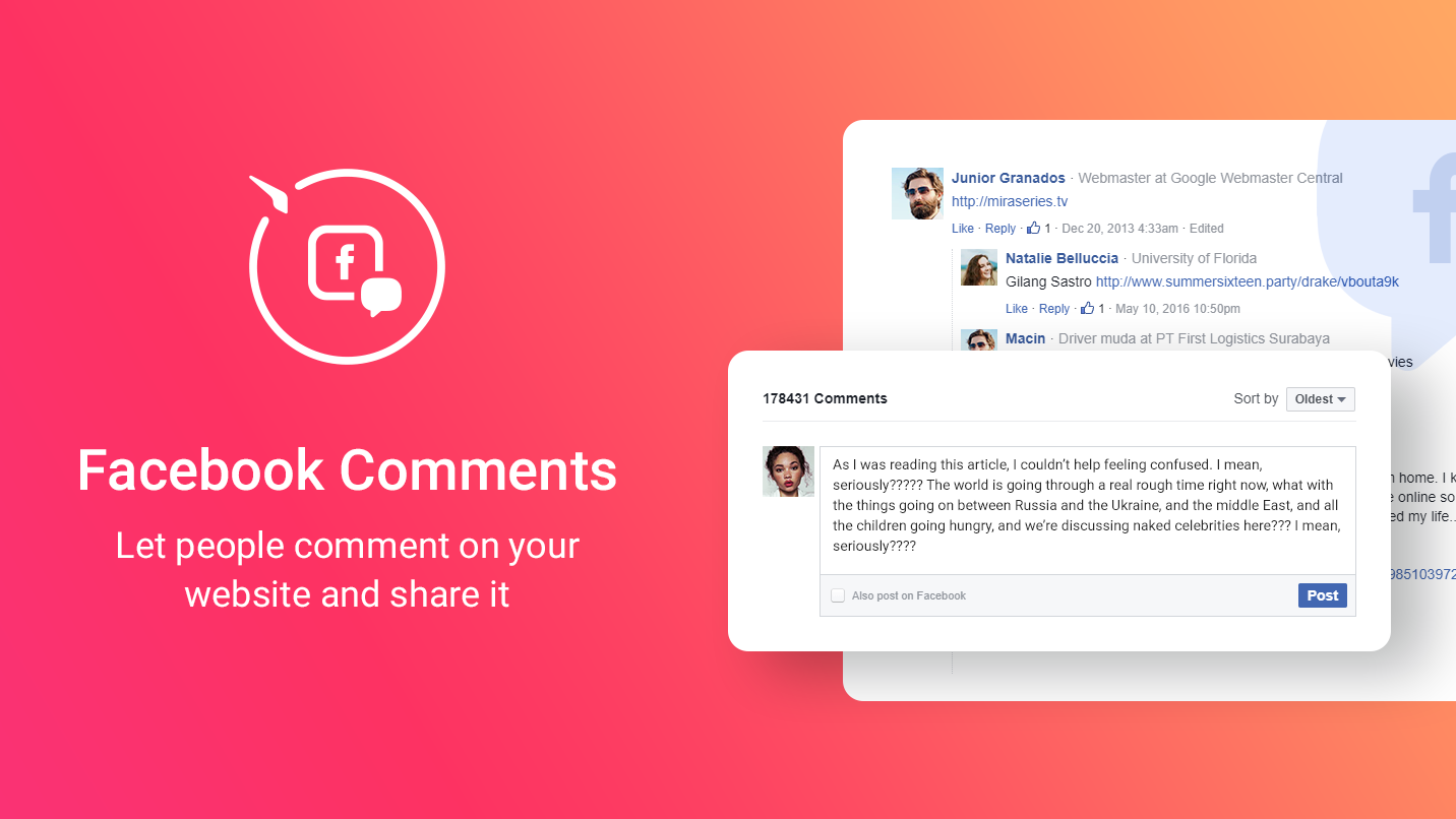 Facebook Comments - Post comments from your website