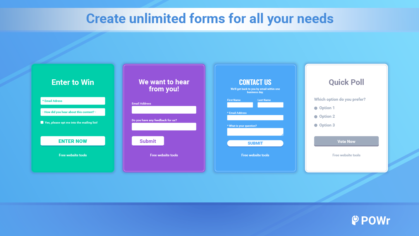 Form Builder Collect custom info and feedback.
