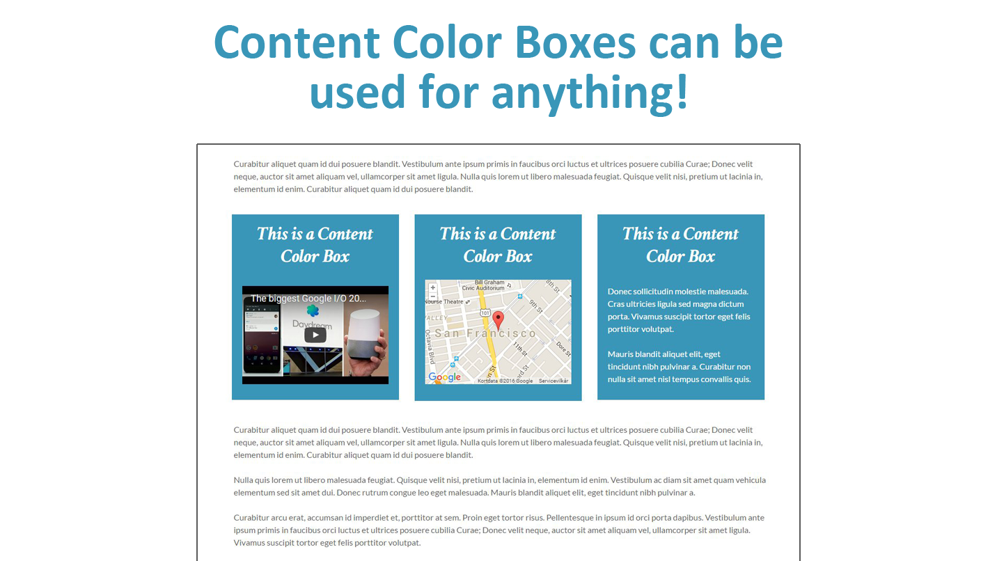 Content Color Box - Create a colored content box.